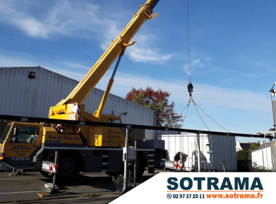 Grue jaune Sotrama levage manutention achat vente location matériel