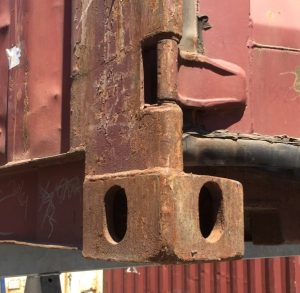 Pied de container maritime en acier Corten